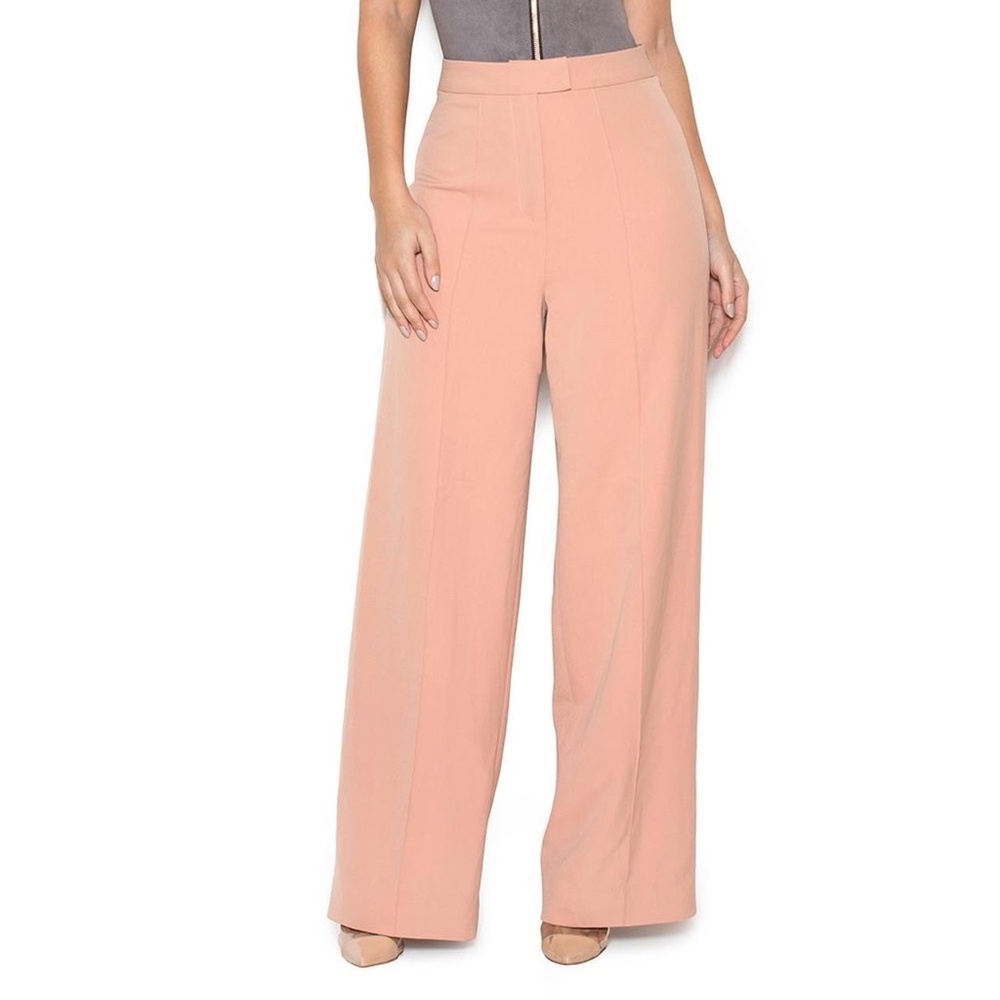 House of CB Klaudia Wide Leg Blush Pink Pants Size Small